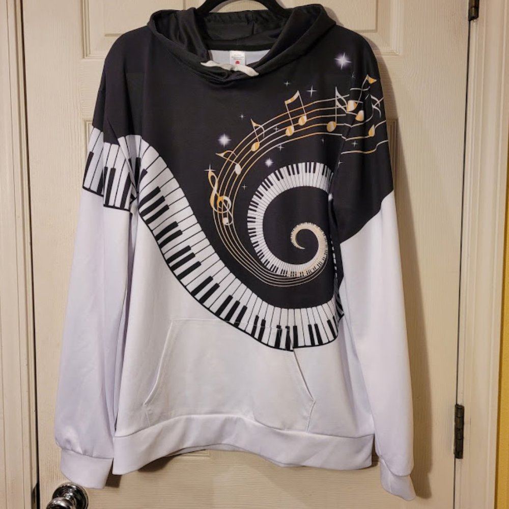 Sold: Music Man Piano 2XL/3XL Jacket Hoodie Rock - Picture 3 of 7